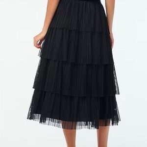 Elegant Black Tiered Skirt